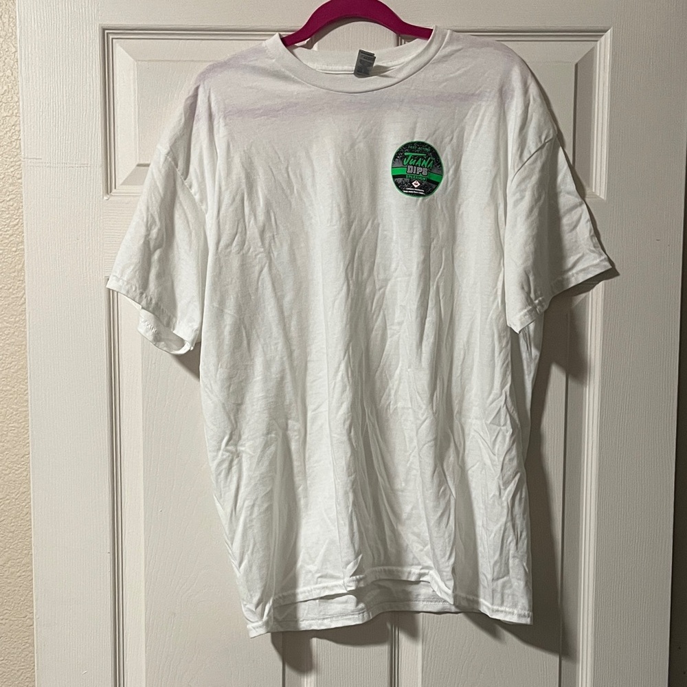 Gildan White Tee with Green Graphic